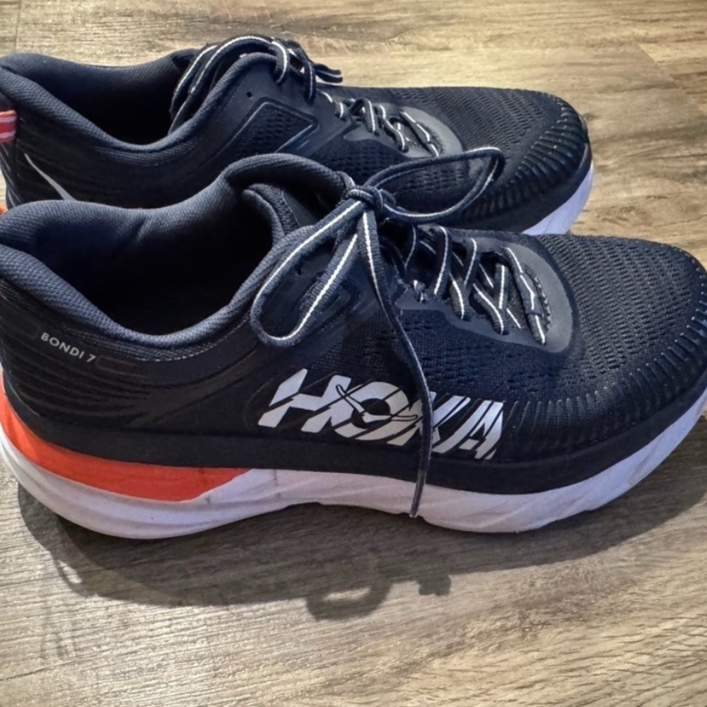 Great Condition Hoka One One Navy Blue W Bondi 7 1110519 BIBBL Womens 9